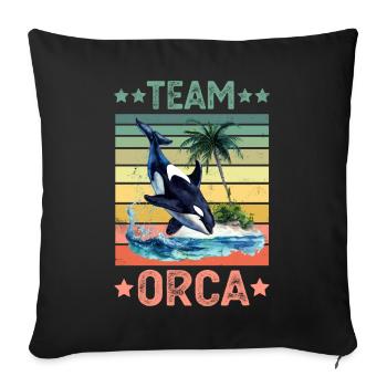Orque Épaulard - Housse de coussin décorative 45 x 45 cm - noir - Devant