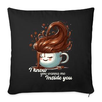 Coffee Mug Funny Gift - Sofa pillowcase 17,3'' x 17,3'' (45 x 45 cm) - black - Front