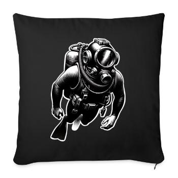 Diving Divers - Sofa pillowcase 17,3'' x 17,3'' (45 x 45 cm) - black - Front