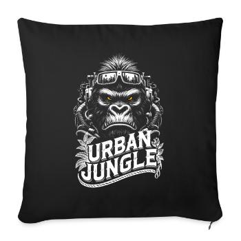 Urban Jungle Logo - Housse de coussin décorative 45 x 45 cm - noir - Devant