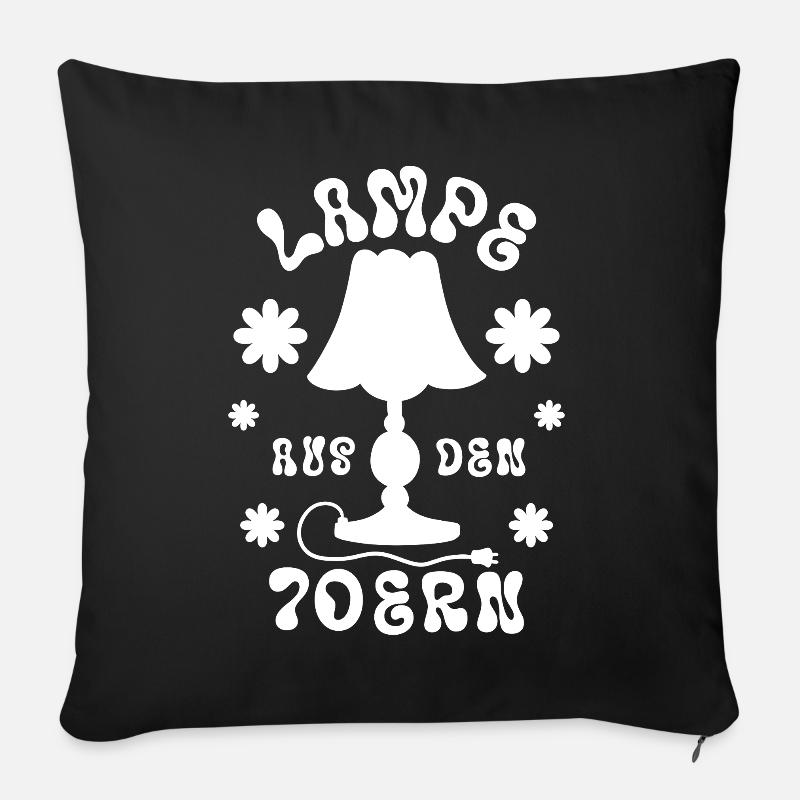 Lampe aus den 70ern - Sofakissenbezug 45 x 45 cm - Schwarz