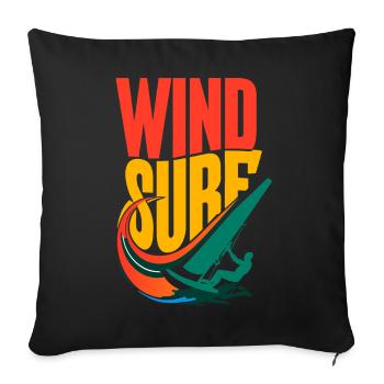 Vibrant Pop Art Windsurf Design - Sofa pillowcase 17,3'' x 17,3'' (45 x 45 cm) - black - Front