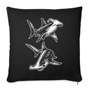 Hammerhead shark gift - Sofa pillowcase 17,3'' x 17,3'' (45 x 45 cm) - black - Front