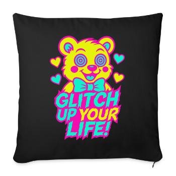 Glitch Up your Life! Motif 2 - Sofa pillowcase 17,3'' x 17,3'' (45 x 45 cm) - black - Front