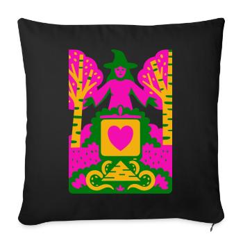 Culte Wicca - Housse de coussin décorative 45 x 45 cm - noir - Devant