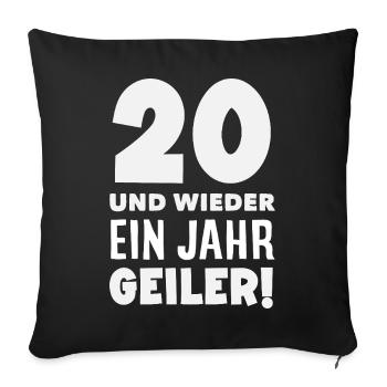 Funny 20th Birthday Gift - Sofa pillowcase 17,3'' x 17,3'' (45 x 45 cm) - black - Front