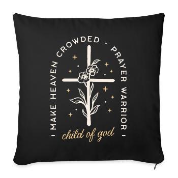 Christian, dieu, prière, guerrier, citations inspirantes - Housse de coussin décorative 45 x 45 cm - noir - Devant