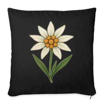 Edelweiss Flower - Sofa pillowcase 17,3'' x 17,3'' (45 x 45 cm) - black - Front