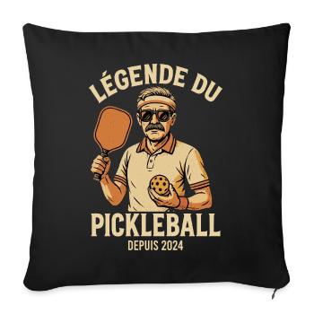 Pickleball Legend – Vintage Sport Humor - Sofa pillowcase 17,3'' x 17,3'' (45 x 45 cm) - black - Front
