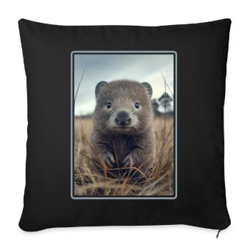 Wombats Wombat - Sofa pillowcase 17,3'' x 17,3'' (45 x 45 cm) - black - Front
