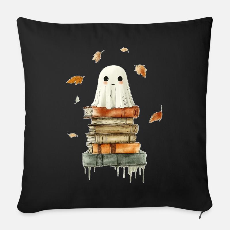 Geist mit Büchern - Sofakissenbezug 45 x 45 cm - Schwarz