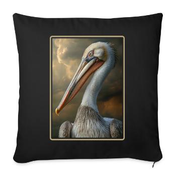 Pelicans Pelican - Sofa pillowcase 17,3'' x 17,3'' (45 x 45 cm) - black - Front