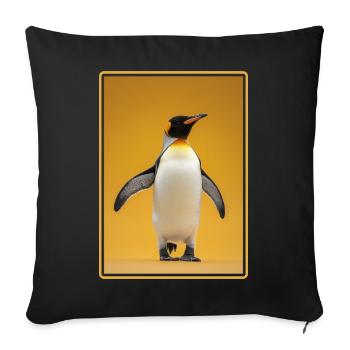 Pinguine Pinguin - Sofakissenbezug 45 x 45 cm - Schwarz - Vorne