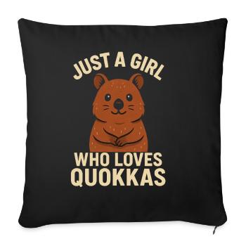 Juste une fille qui aime les quokkas - Housse de coussin décorative 45 x 45 cm - noir - Devant