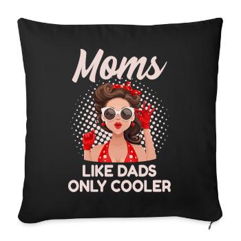 Motif rétro vintage de Cool Mom des années 50 à 60 - Housse de coussin décorative 45 x 45 cm - noir - Devant
