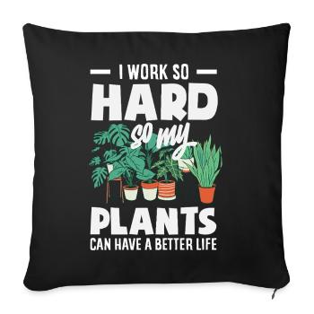 Cadeaux pour les jardins et les amoureux des plantes - Housse de coussin décorative 45 x 45 cm - noir - Devant