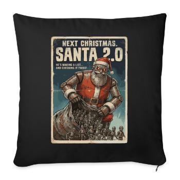 Santa 2.0 Cyborg - Sofakissenbezug 45 x 45 cm - Schwarz - Vorne