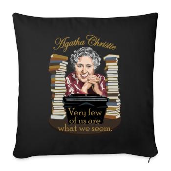 Agatha Christie - Housse de coussin décorative 45 x 45 cm - noir - Devant