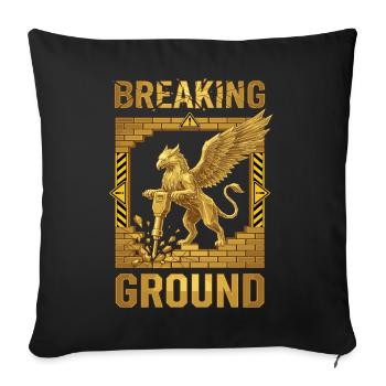 Breaking Ground Greif - Sofakissenbezug 45 x 45 cm - Schwarz - Vorne