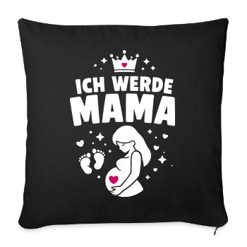 Je vais être maman - maternité - Housse de coussin décorative 45 x 45 cm - noir - Devant
