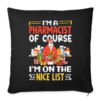 Apotheker Pharmazeutisch-technischer - Sofakissenbezug 45 x 45 cm - Schwarz - Vorne