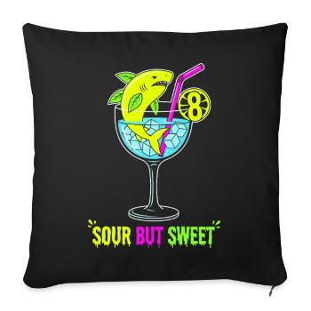 Sour But Sweet 8th Birthday Lemon Shark - Sofa pillowcase 17,3'' x 17,3'' (45 x 45 cm) - black - Front