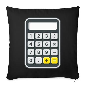 Calculatrice Costume Carnaval Nerd - Housse de coussin décorative 45 x 45 cm - noir - Devant