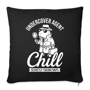 Agent infiltré Chill – Capybara - Housse de coussin décorative 45 x 45 cm - noir - Devant
