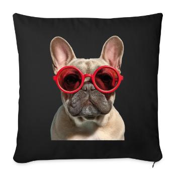 Französische Bulldogge Bouledogue français - Housse de coussin décorative 45 x 45 cm - noir - Devant