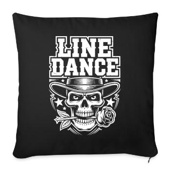 Line Dance Skull Tee - Sofakissenbezug 45 x 45 cm - Schwarz - Vorne