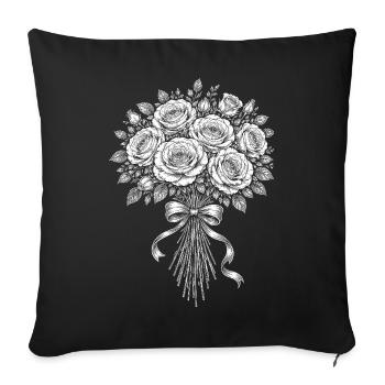 Bouquet of roses - Sofa pillowcase 17,3'' x 17,3'' (45 x 45 cm) - black - Front