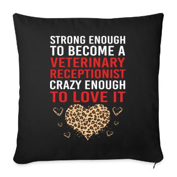Vétérinaire, Secrétaire, Vétérinaire, Réceptionniste - Housse de coussin décorative 45 x 45 cm - noir - Devant