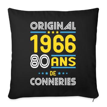 Original – 1966 – 60 ans de conneries - Housse de coussin décorative 45 x 45 cm - noir - Devant