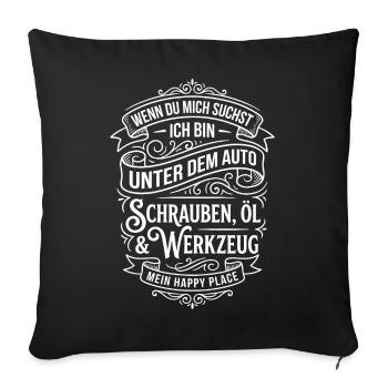 Under the Car Screws Oil & Tools - Sofa pillowcase 17,3'' x 17,3'' (45 x 45 cm) - black - Front
