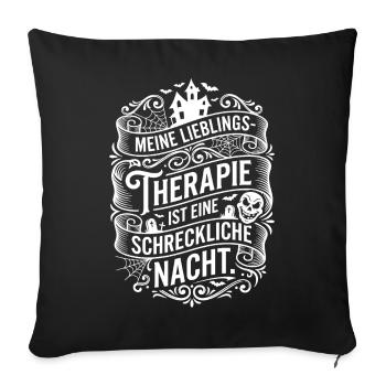 Thérapie préférée : Nuit d’horreur - Housse de coussin décorative 45 x 45 cm - noir - Devant