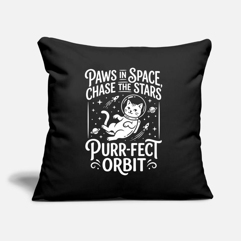 Pattes dans l’espace – Orbite Ronron-parfaite Housse de coussin décorative 45 x 45 cm