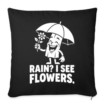 Je vois des fleurs - Housse de coussin décorative 45 x 45 cm - noir - Devant