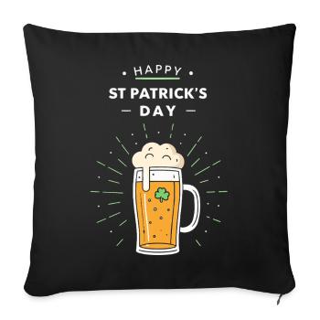 Pinte Saint Patrick Festif - Housse de coussin décorative 45 x 45 cm - noir - Devant