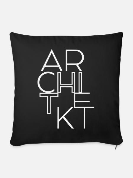 Architekt minimalistisch und Bauhaus inspiriert - Sofakissenbezug 45 x 45 cm - Schwarz