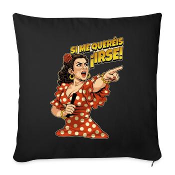 LOLA If you want me to leave - Sofa pillowcase 17,3'' x 17,3'' (45 x 45 cm) - black - Front