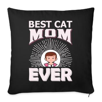Meilleur cadeau adorant de chat - Housse de coussin décorative 45 x 45 cm - noir - Devant