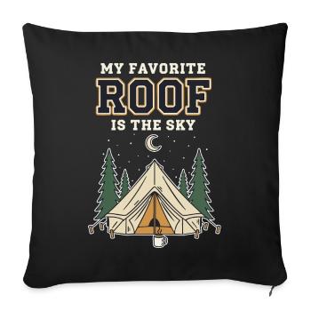 Camping My Favorite Roof Is The Sky Tente Nature - Housse de coussin décorative 45 x 45 cm - noir - Devant