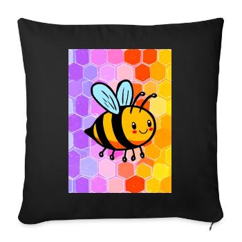bee - Sofa pillowcase 17,3'' x 17,3'' (45 x 45 cm) - black - Front