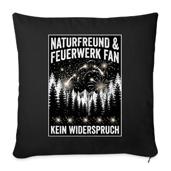 Feuerwerk Naturfreund - Sofakissenbezug 45 x 45 cm - Schwarz - Vorne