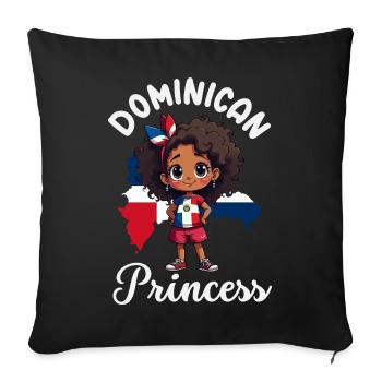 Drapeau de la République dominicaine Dom Rep Pride - Housse de coussin décorative 45 x 45 cm - noir - Devant