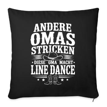 Andere Omas Stricken Line Dance - Sofakissenbezug 45 x 45 cm - Schwarz - Vorne