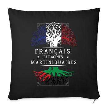 Francais De Racines Martiniquaises T-Shirt Cade... - Housse de coussin décorative 45 x 45 cm - noir - Devant