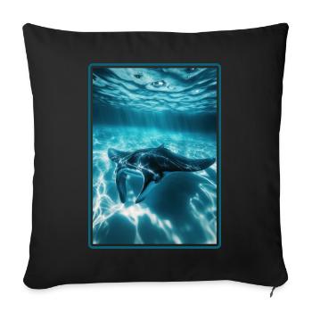Rays Manta Rays - Sofa pillowcase 17,3'' x 17,3'' (45 x 45 cm) - black - Front