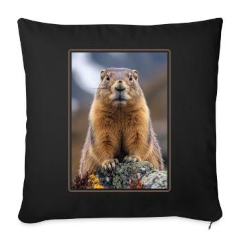Murmeltiere Murmeltier - Sofakissenbezug 45 x 45 cm - Schwarz - Vorne