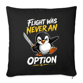 Flight Was Never An Option Penguin Brave Knife - Sofa pillowcase 17,3'' x 17,3'' (45 x 45 cm) - black - Front